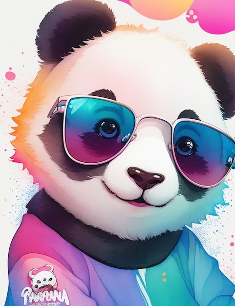 diseño de logotipo colorido panda