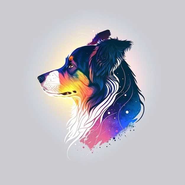 diseño de logotipo de concepto de perro, logotipo de perro degradado