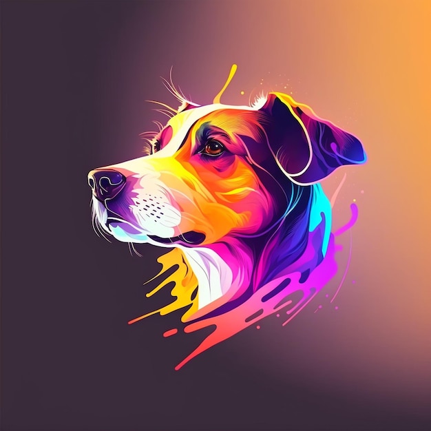 diseño de logotipo de concepto de perro, logotipo de perro degradado