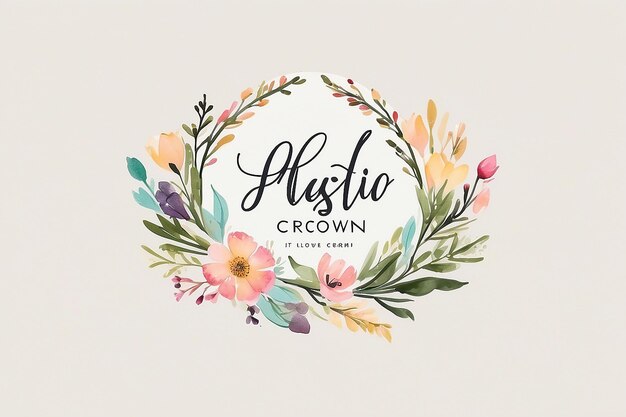 Foto diseño del logotipo de la corona floral