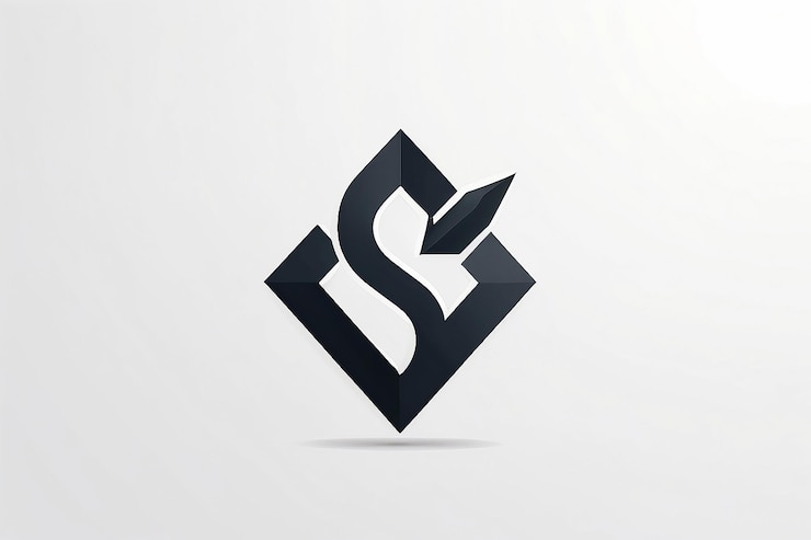 Foto diseño del logotipo creative letter s negative space arrow