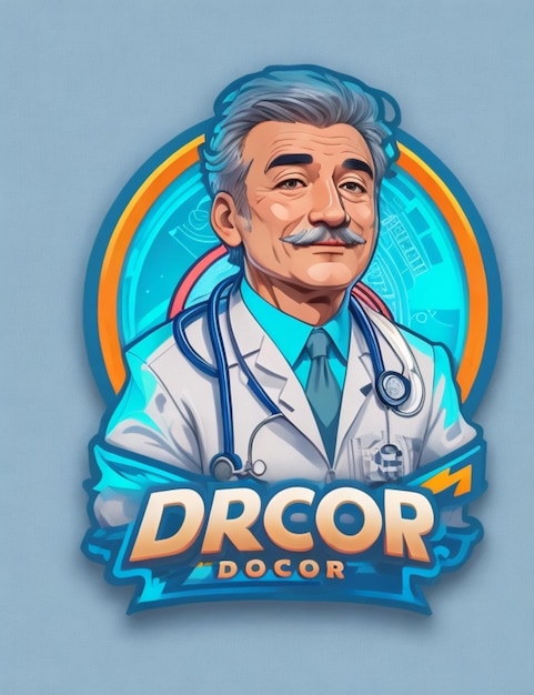 diseño de logotipo de dibujos animados de mascota de ilustración de médico