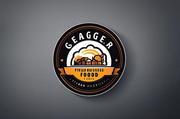 Foto diseño del logotipo de la empresa de alimentos barger field con plantilla vectorial