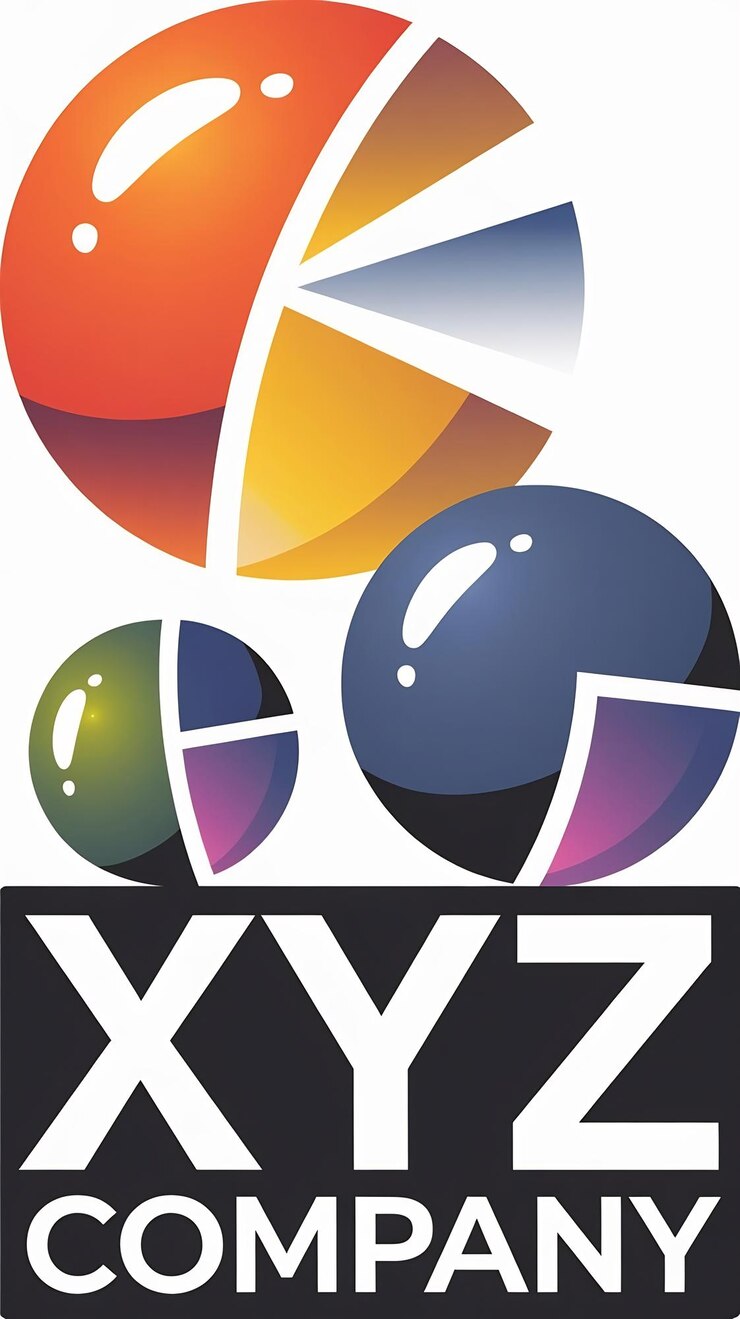 Foto diseño del logotipo de la empresa de esferas cortadas abstractas círculo de esfera vectorial s