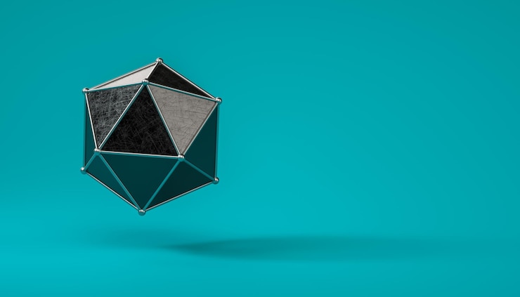 Foto diseño de logotipo de esfera platónica abstracta - representación 3d