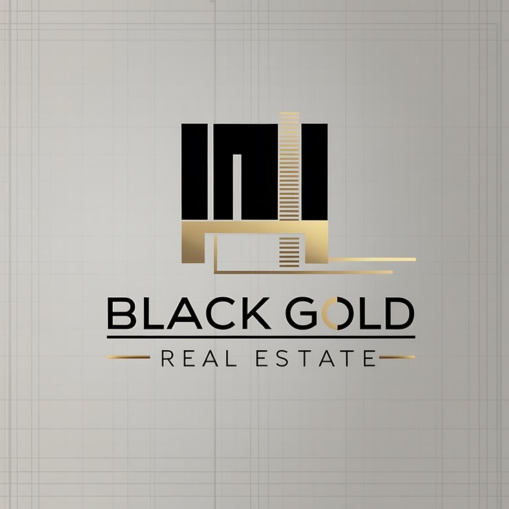 Foto diseño de logotipo de estilo vectorial plano moderno para black gold real estate