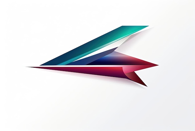 Foto diseño del logotipo de la flecha con combinación de colores y fondo de gradiente en el estilo de la marina ligera y