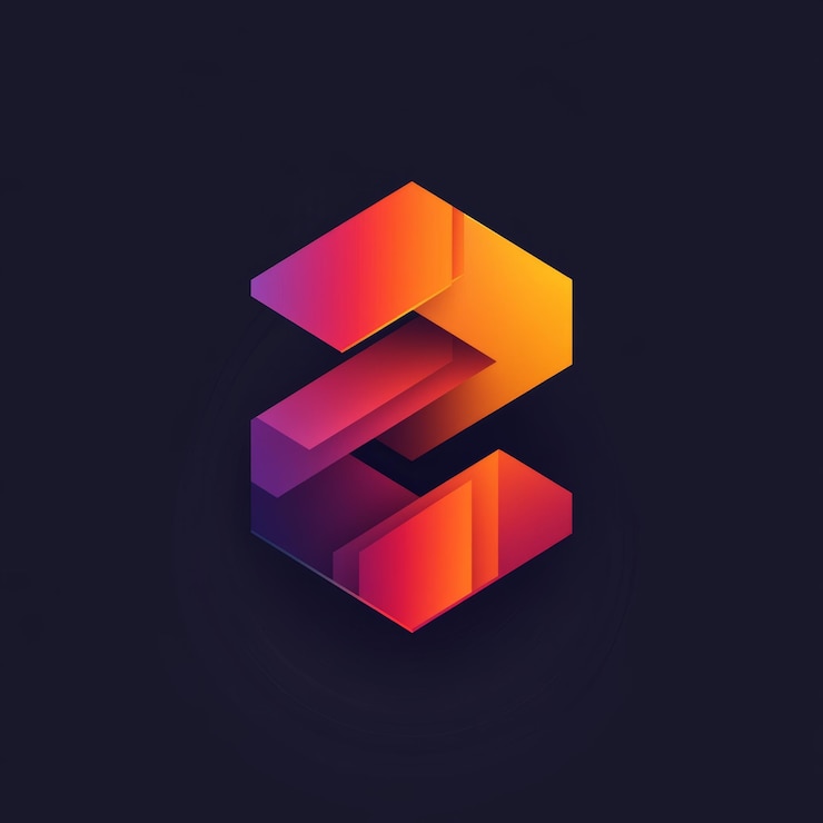 Foto diseño de logotipo de formas geométricas 3d abstractas