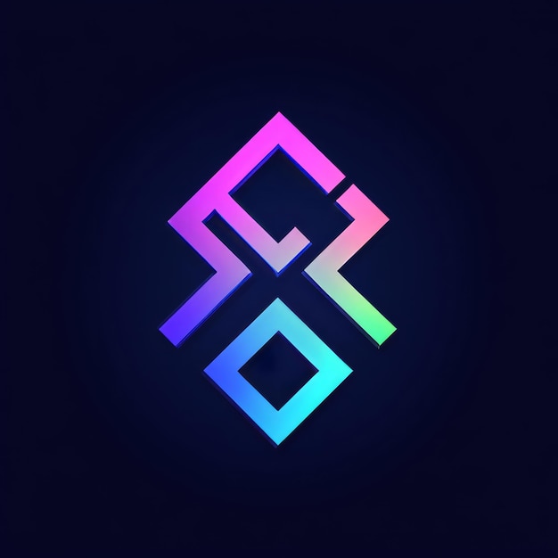 Diseño de logotipo geométrico abstractamente colorido