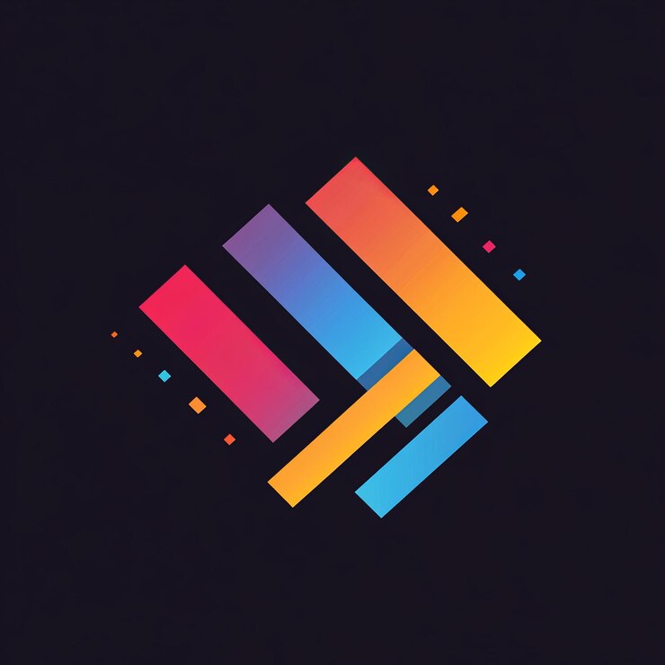 Foto diseño de logotipo geométrico abstractamente colorido