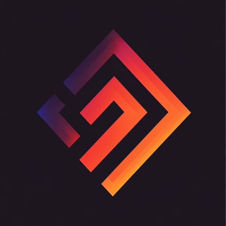 Foto diseño de logotipo geométrico abstracto con colores gradientes