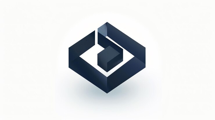 Foto diseño de logotipo geométrico abstracto con un cuadrado azul
