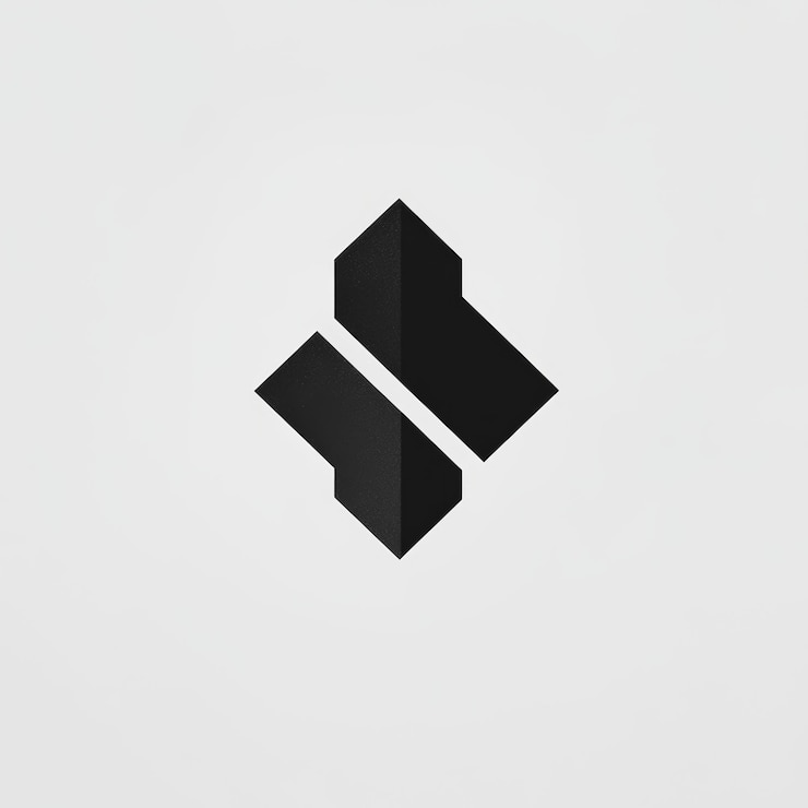Foto diseño de logotipo geométrico abstracto con esquema de colores blanco y negro