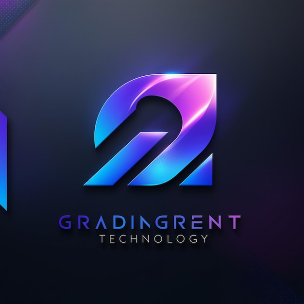 Diseño de logotipo gradiente 3D para una compañía de tecnología
