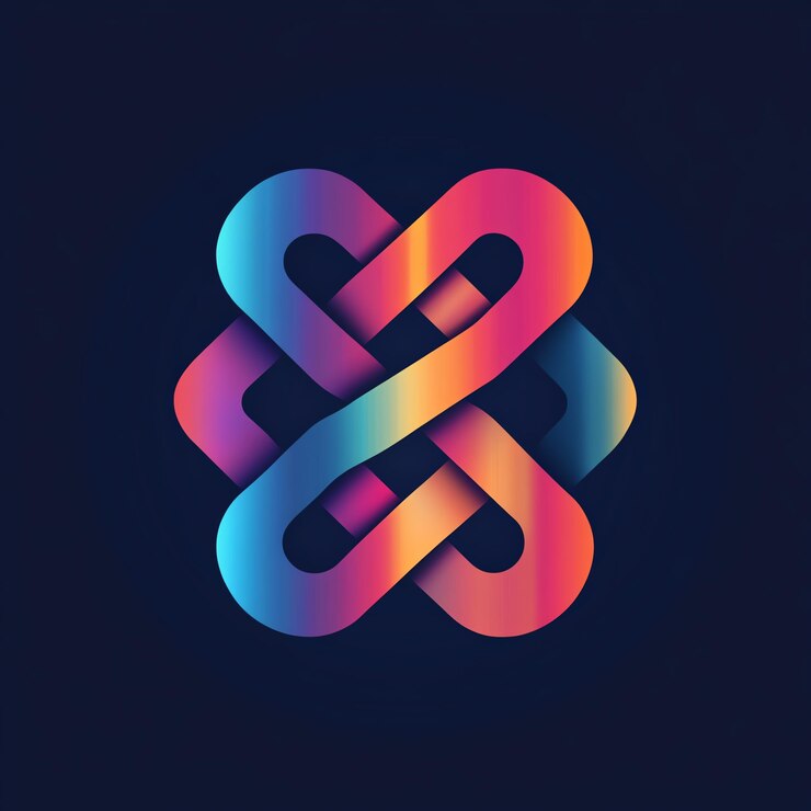 Foto diseño de logotipo de gradiente colorido abstracto con formas entrelazadas