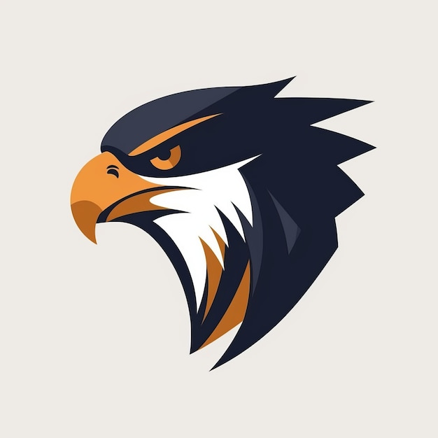 Diseño de logotipo de halcón de estilo plano con símbolo web