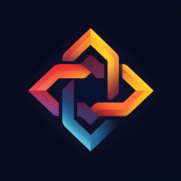Diseño de logotipo de hexágono geométrico armonioso con formas entrelazadas