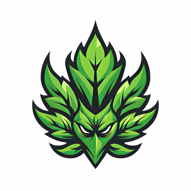 diseño del logotipo de la hoja de cannabis orgánica para la marca IA generativa