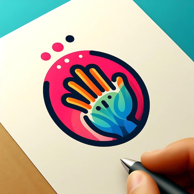 Diseño del logotipo del icono de la mano