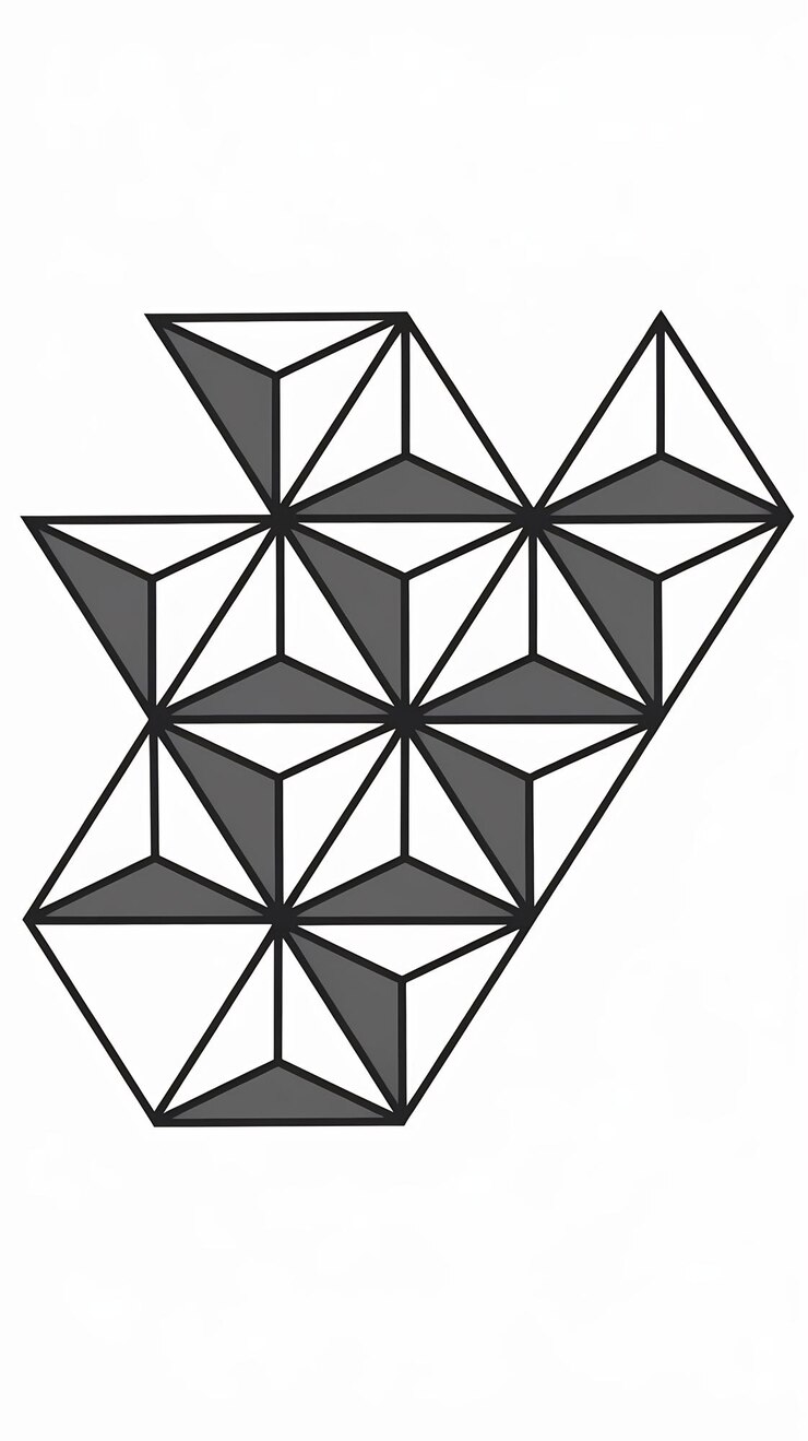 Foto diseño del logotipo del icono de los triángulos abstractos, del signo geométrico y del vector
