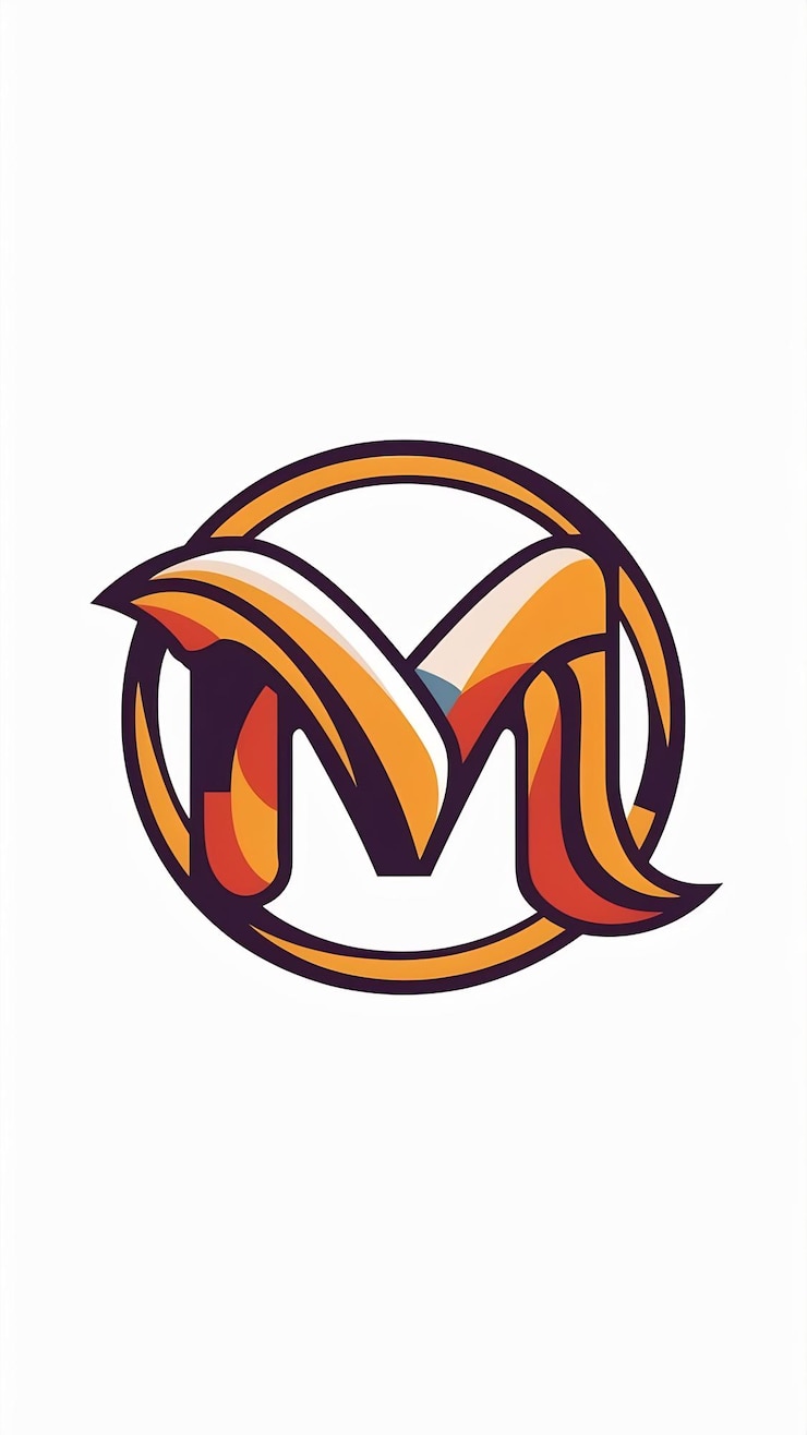 Foto diseño del logotipo del icono del vector de signos de letras m de círculo abstracto