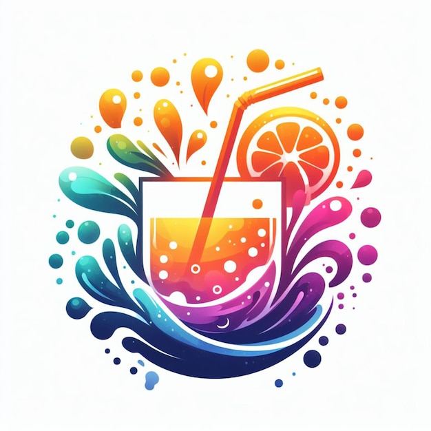 Foto diseño del logotipo de la ilustración de jugo de frutas