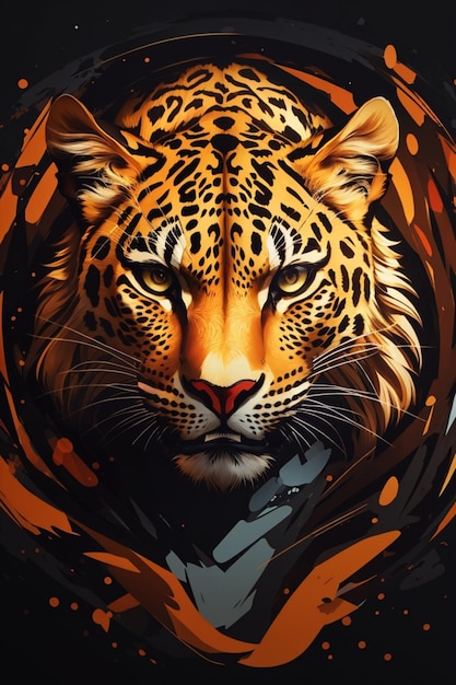 diseño de logotipo de ilustración de leopardo