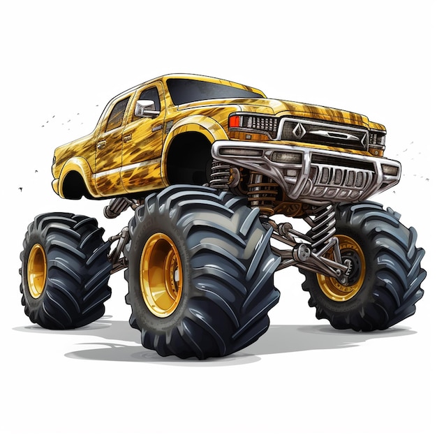 Diseño de logotipo de ilustración de Monster truck