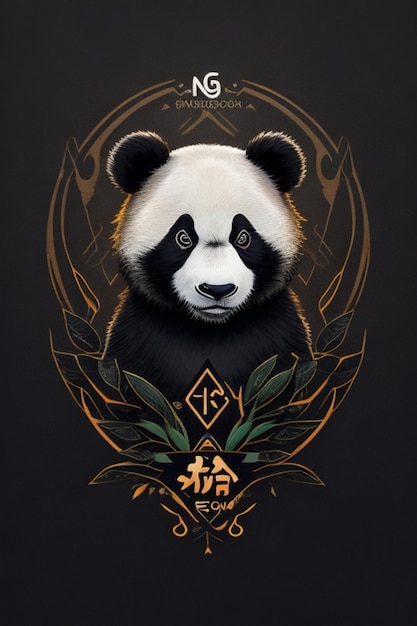 Diseño de logotipo de ilustración de panda