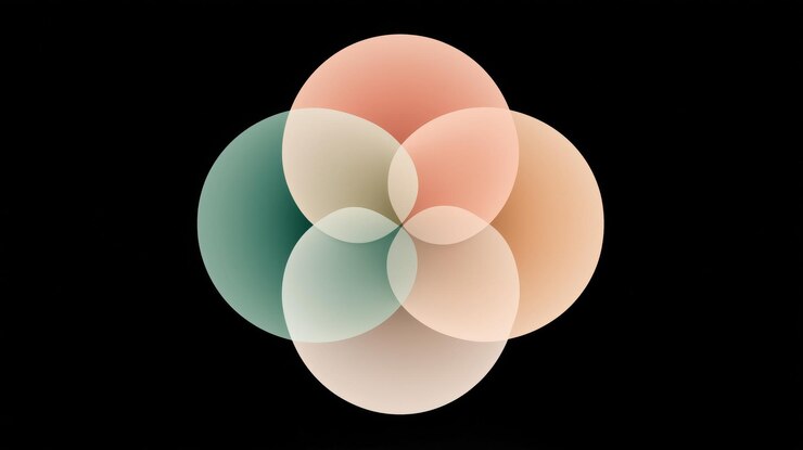 Foto diseño de logotipo inspirado en el arte minimalista con formas geométricas superpuestas para una marca moderna
