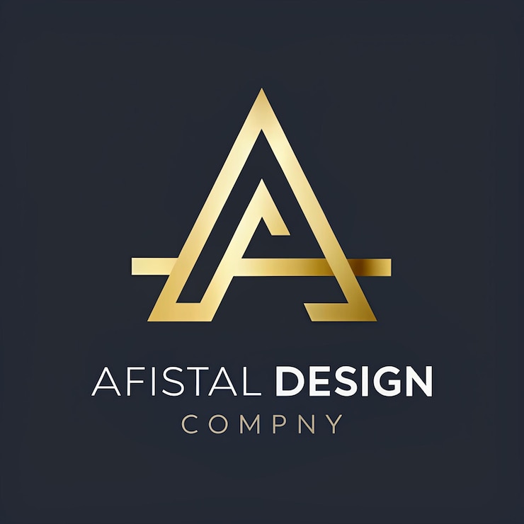 Foto diseño de logotipo de una letra dorada para la identidad empresarial de una empresa de diseño digital