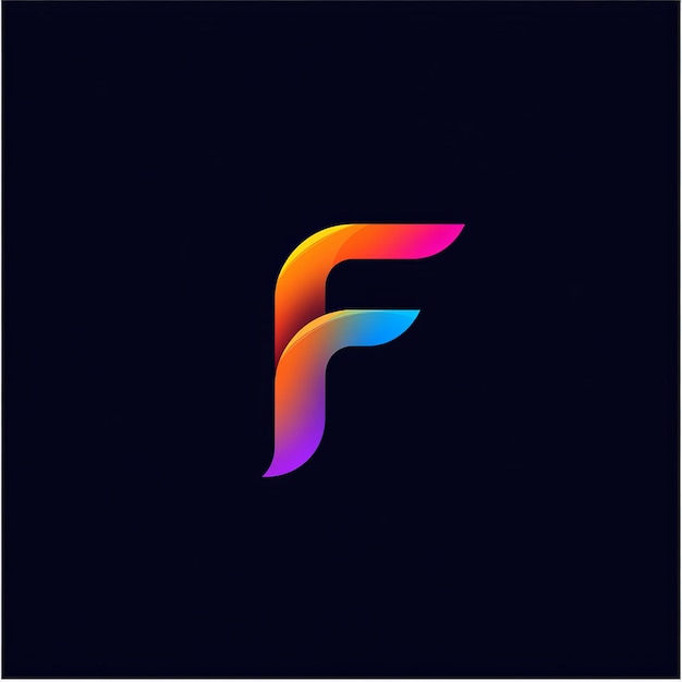 Diseño del logotipo de la letra F con colores de gradiente Icono vectorial de la carta F creativa
