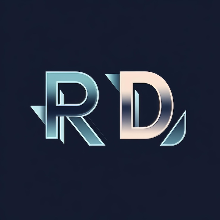 Foto diseño de logotipo de la letra inicial r d con plantilla vectorial de tipografía creativa