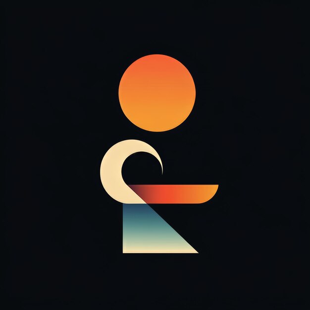 Diseño del logotipo de la letra R con puesta de sol Icono del logotipo con la letra R inicial