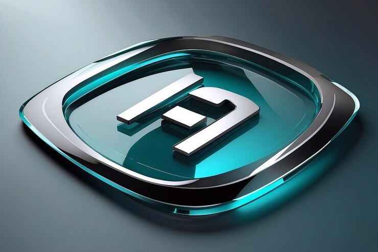 Foto diseño de logotipo limpio en vidrio 3d