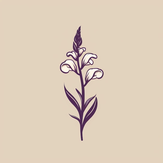 Foto diseño de logotipo de línea minimalista para el negocio de cosmos con la flor digitalis