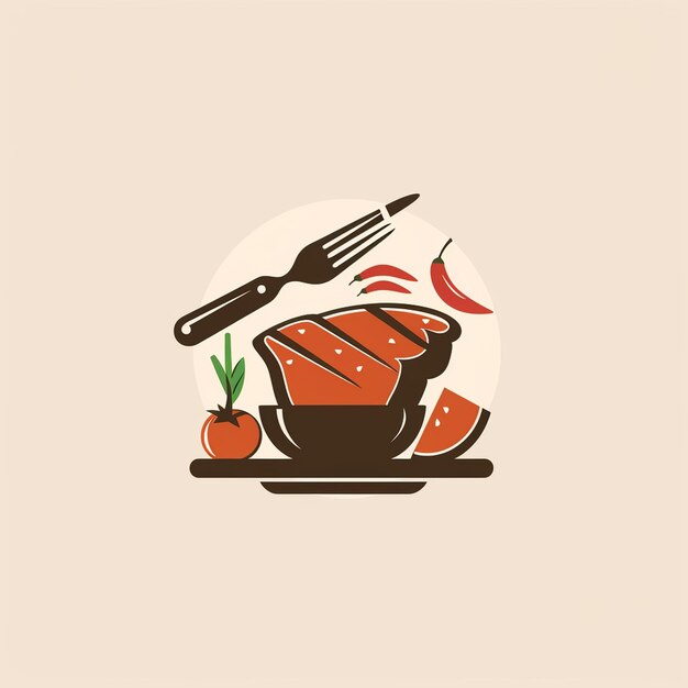 Foto diseño de logotipo de marca pictórica para un restaurante