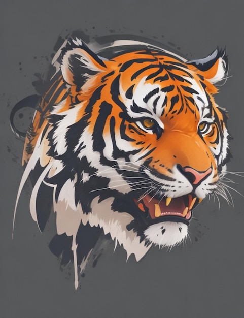 diseño de logotipo de mascota de ilustración de cabeza de tigre