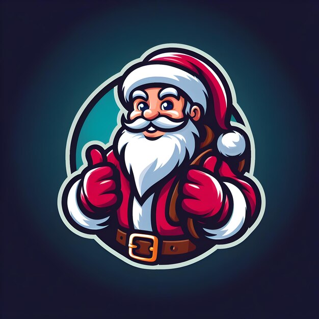 Un diseño de logotipo de la mascota de Santa Claus lúdico y caprichoso