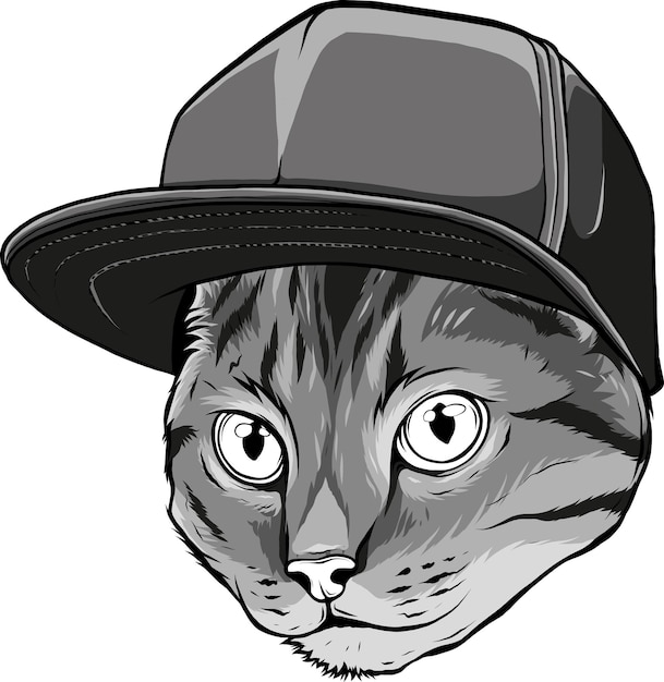 Foto diseño del logotipo de la mascota del sombrero de gato