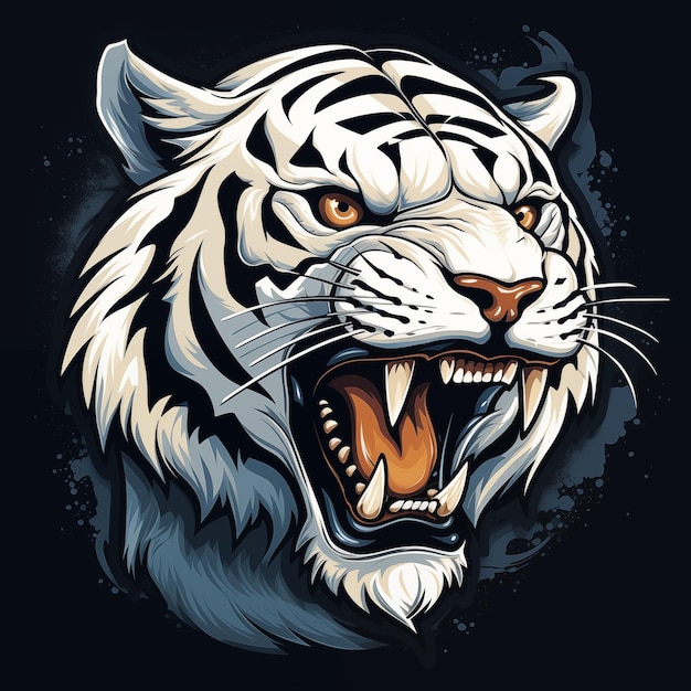 Diseño del logotipo de la mascota del tigre blanco