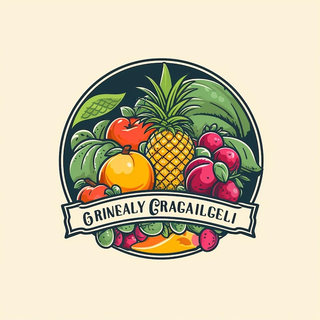 Foto un diseño de logotipo de mezcla de frutas