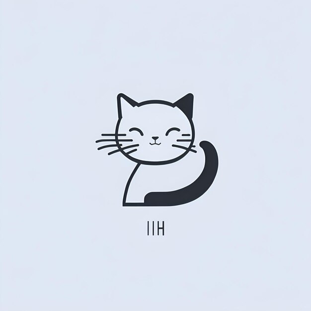 Foto diseño de un logotipo minimalista de un gato con un solo trazo