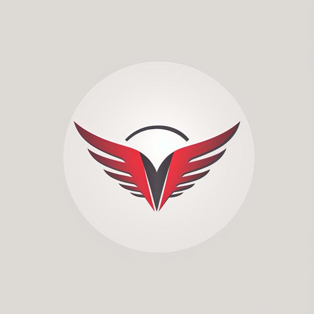 Diseño de logotipo minimalista de Red Wings Ilustración vectorial