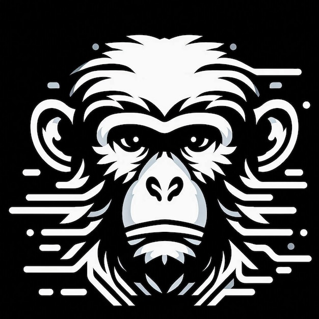 El diseño del logotipo del mono, la camiseta del gorila, el diseño del chimpancé, el logotipo del gorila y el logo del mono clipart.
