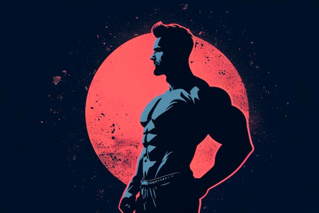 Diseño del logotipo de Muscle Bodybuilder Man