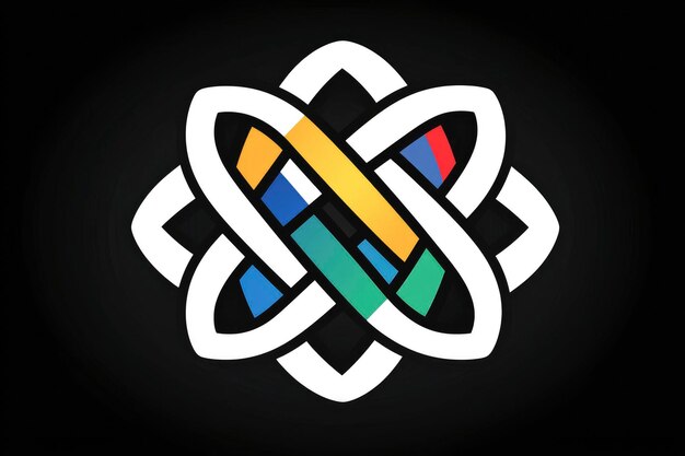 Diseño de logotipo de nudos de colores entrelazados abstractos