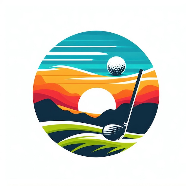 Foto diseño del logotipo de la pelota de golf colorido