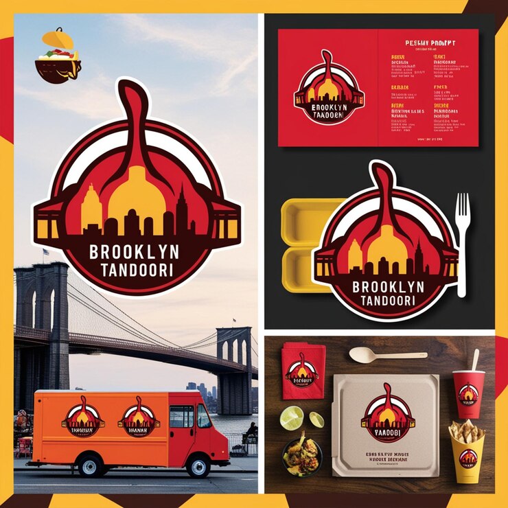 Diseño del logotipo del restaurante de comida tandoori de Estados Unidos y Londres