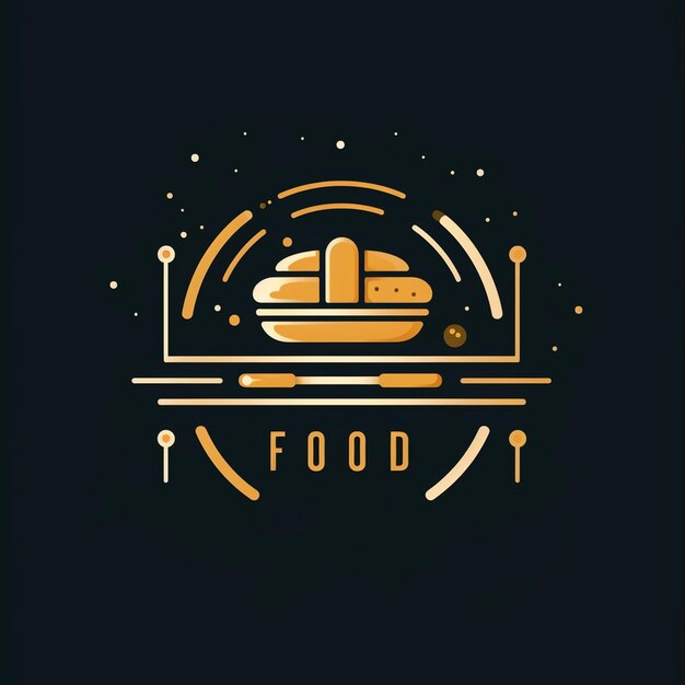 Foto diseño del logotipo del restaurante sobre un fondo negro